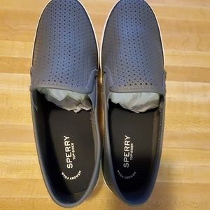 Sperry slip on leather shoes